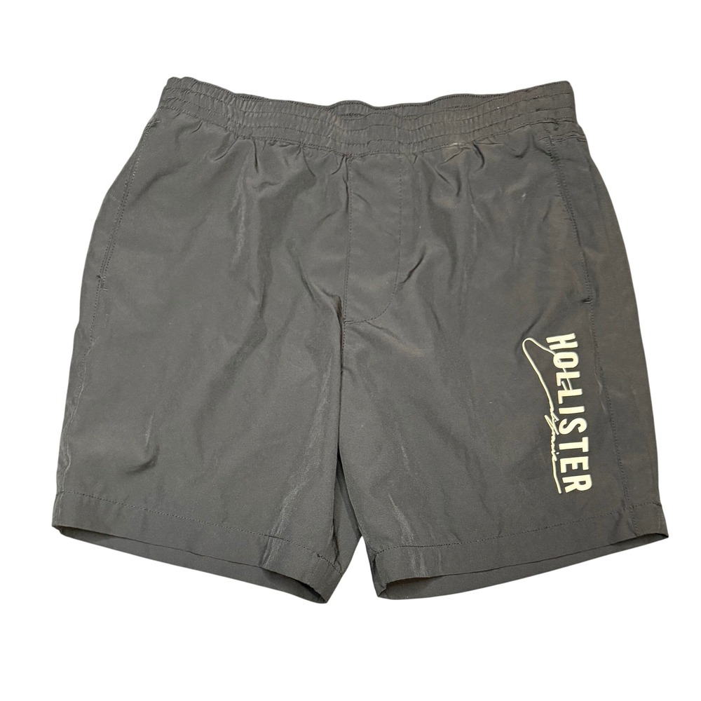Hollister Everyday Short 7" Shorts Mens S Gray Graphic Logo Drawstring Active